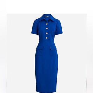 J. Crew Midi Dress. Collared sheath dress in bi-stretch wool blend